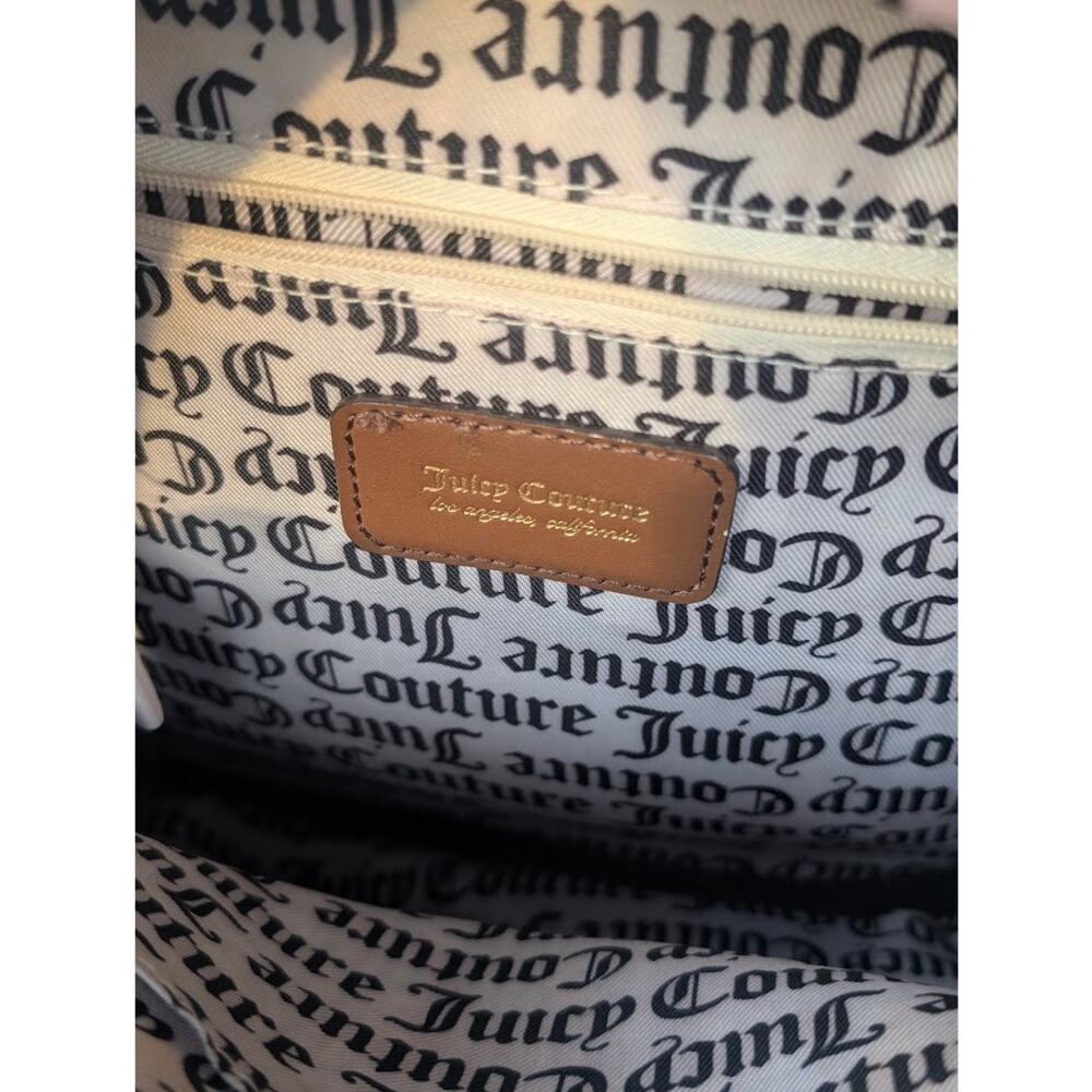 Juicy Couture Y2K Monogram Mini Backpack Purse Heart Detail 2000s Brown Bag - Picture 8 of 8